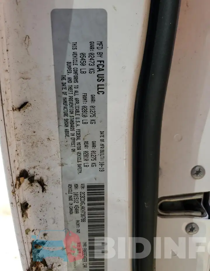 2C3CDXGJ4KH736788 Photo# 12