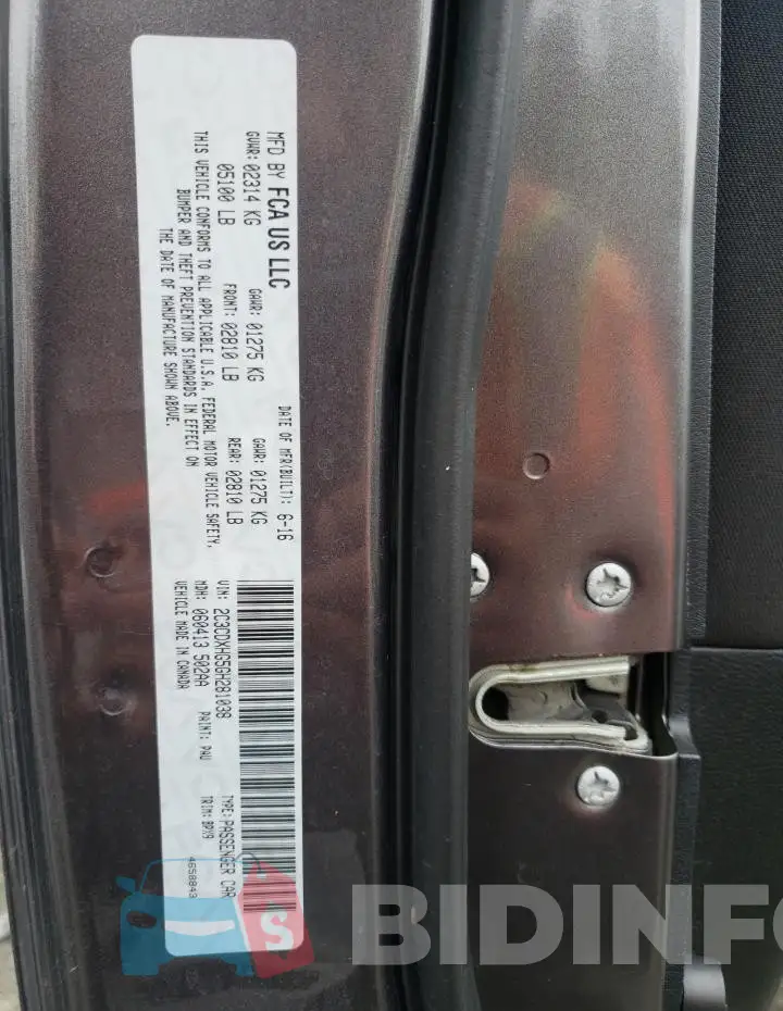 2C3CDXHG5GH281038 Photo# 12