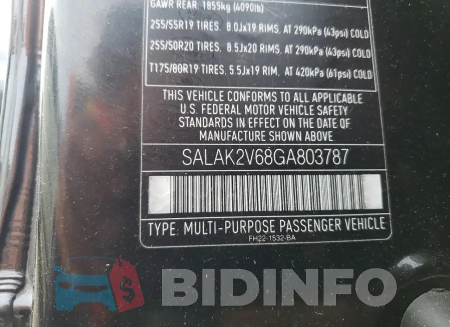 SALAK2V68GA803787 Photo# 12