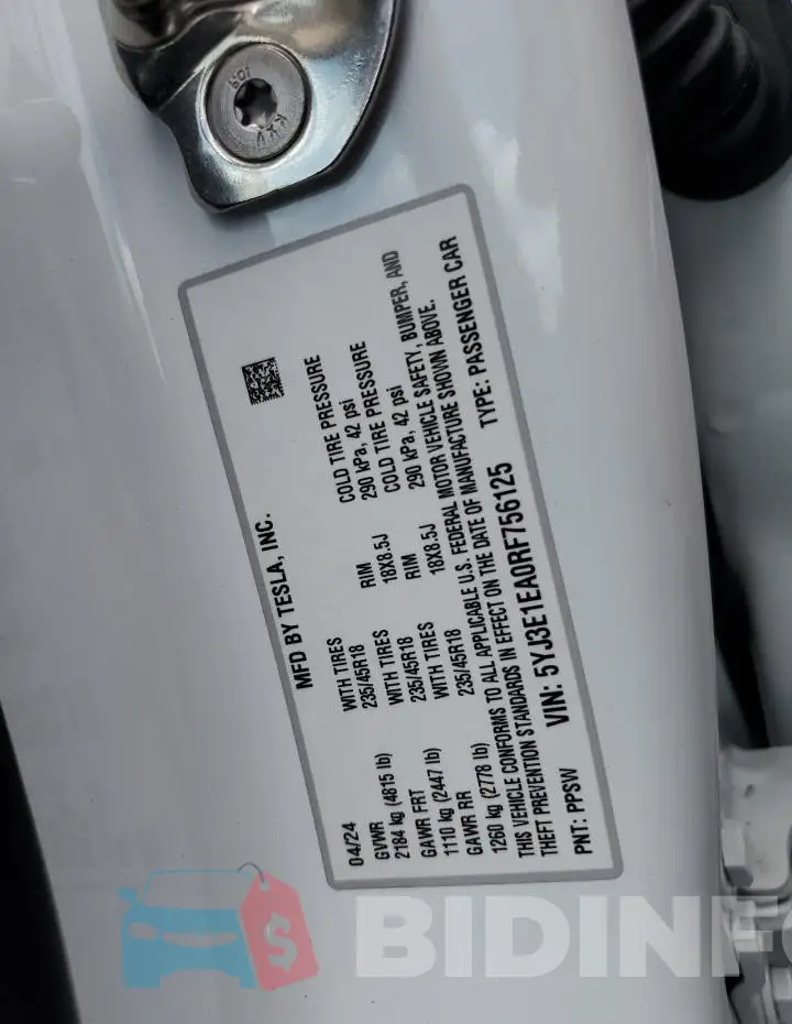 5YJ3E1EA0RF756125 Photo# 12
