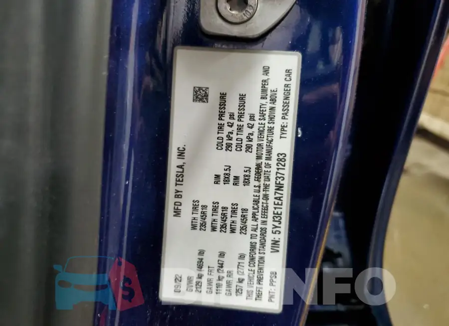 5YJ3E1EA7NF371283 Photo# 13