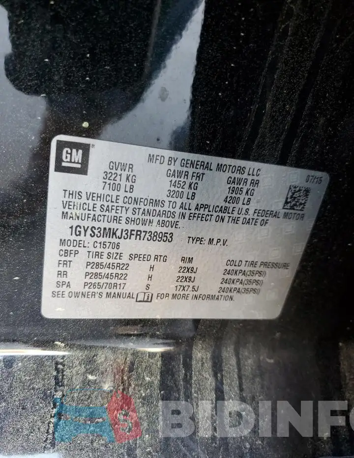 1GYS3MKJ3FR738953 Photo# 12