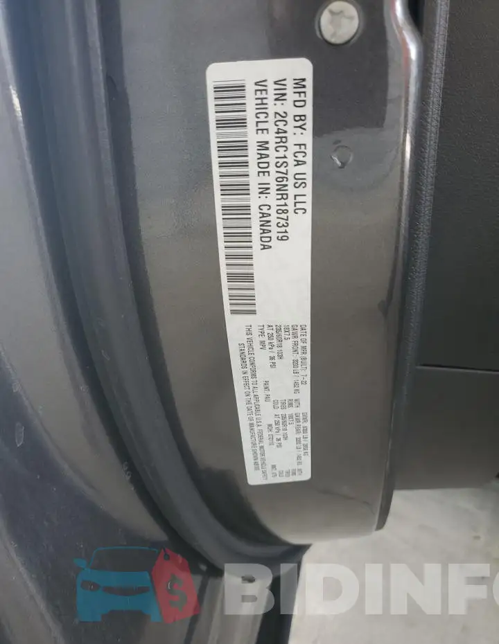 2C4RC1S76NR187319 Photo# 13