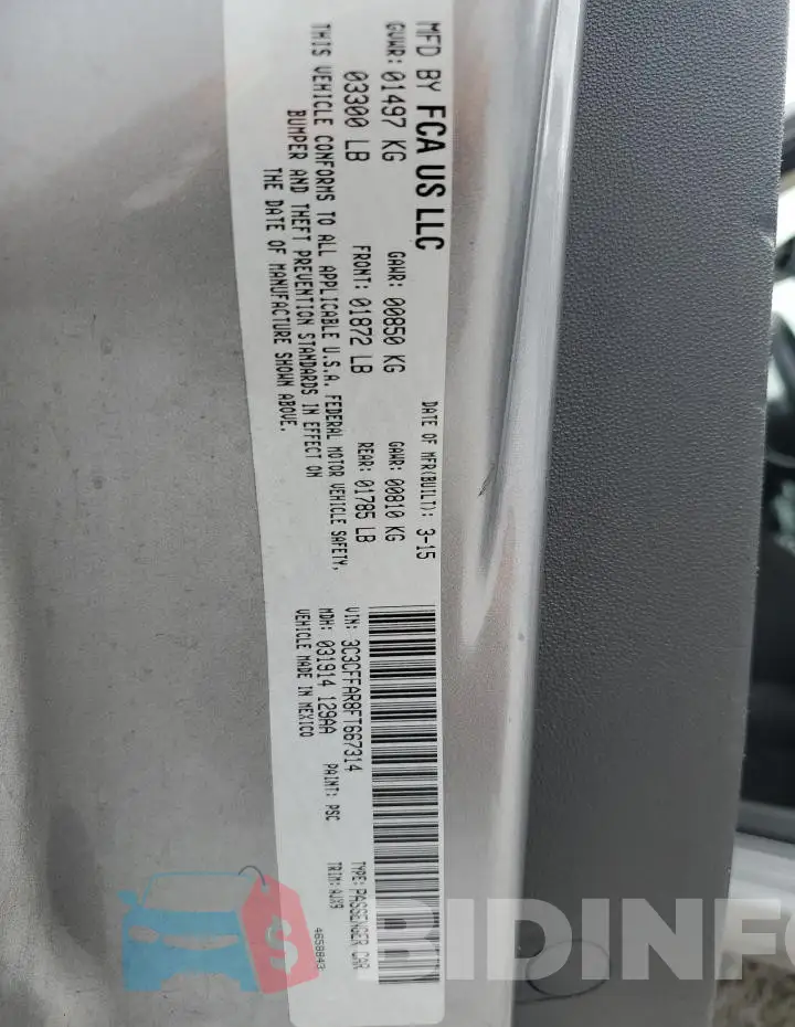 3C3CFFAR8FT667314 Photo# 12