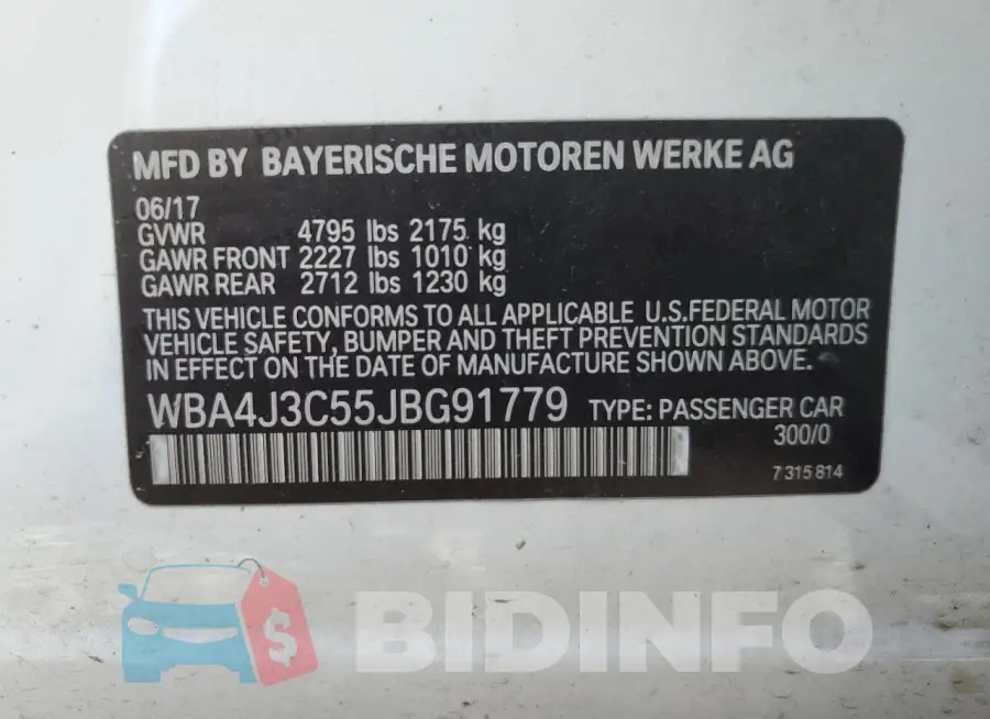 WBA4J3C55JBG91779 Photo# 12