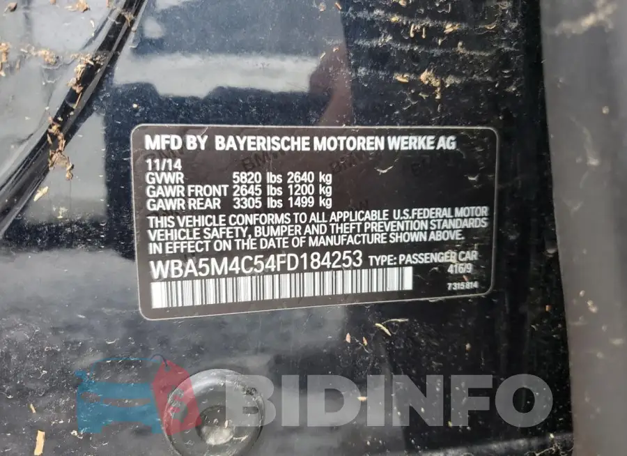 WBA5M4C54FD184253 Photo# 12