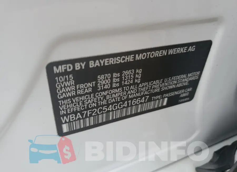 WBA7F2C54GG416647 Photo# 13
