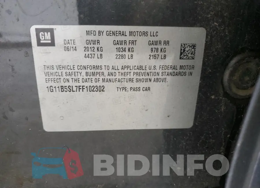 1G11B5SL7FF102302 Photo# 12