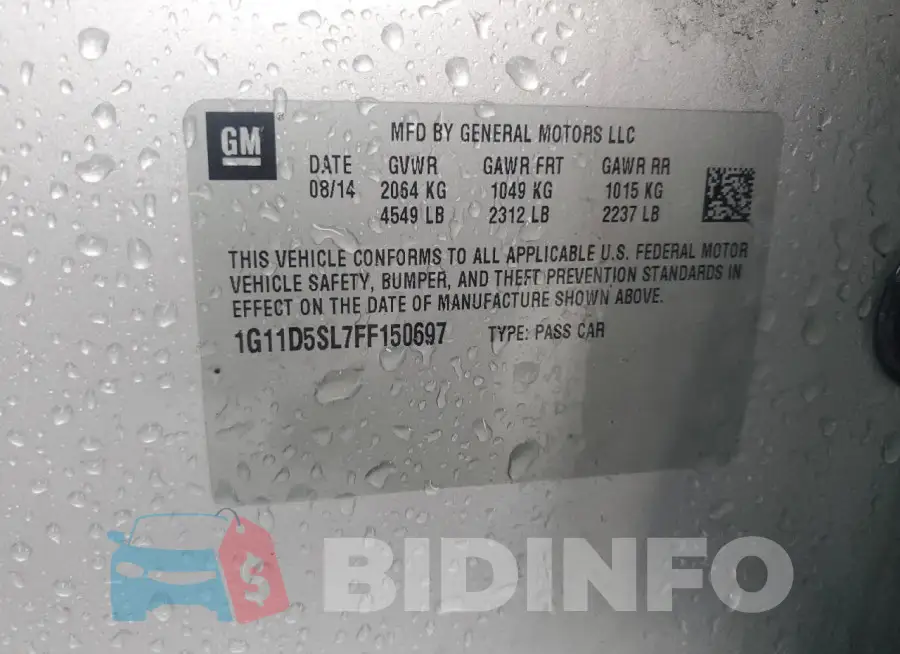 1G11D5SL7FF150697 Photo# 12