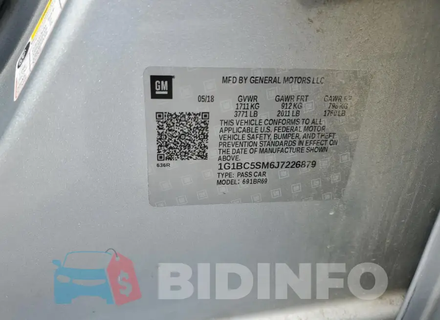 1G1BC5SM6J7226879 Photo# 12