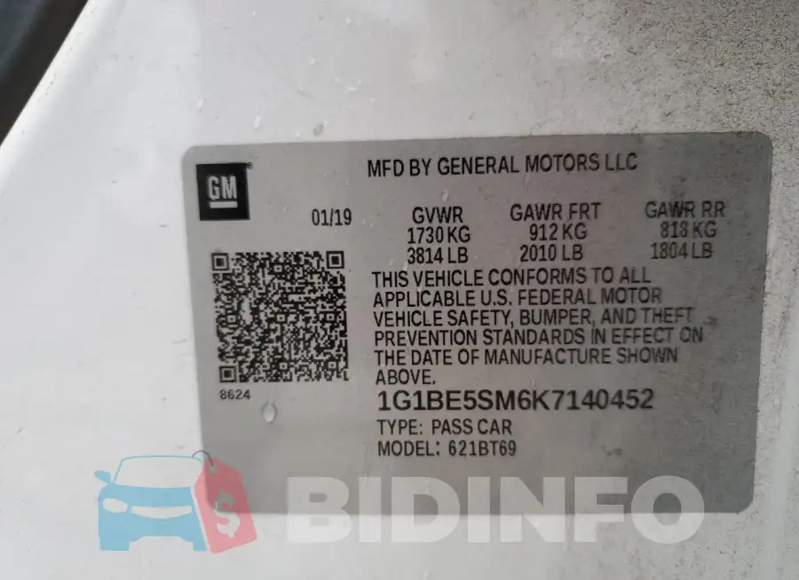 1G1BE5SM6K7140452 Photo# 12