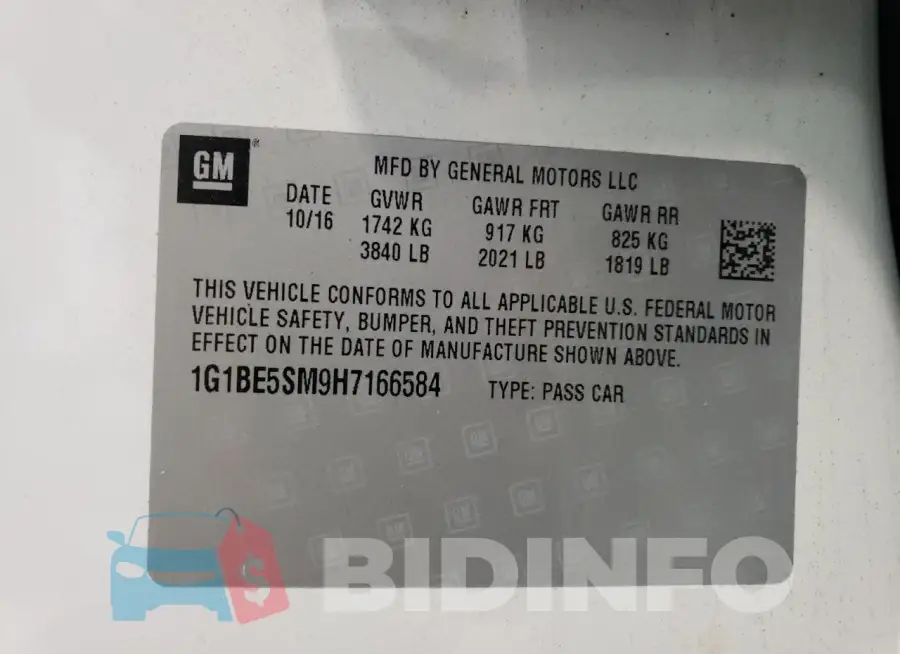 1G1BE5SM9H7166584 Photo# 13