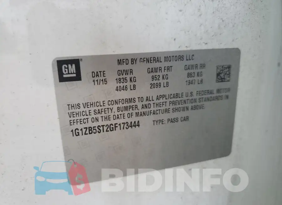 1G1ZB5ST2GF173444 Photo# 12