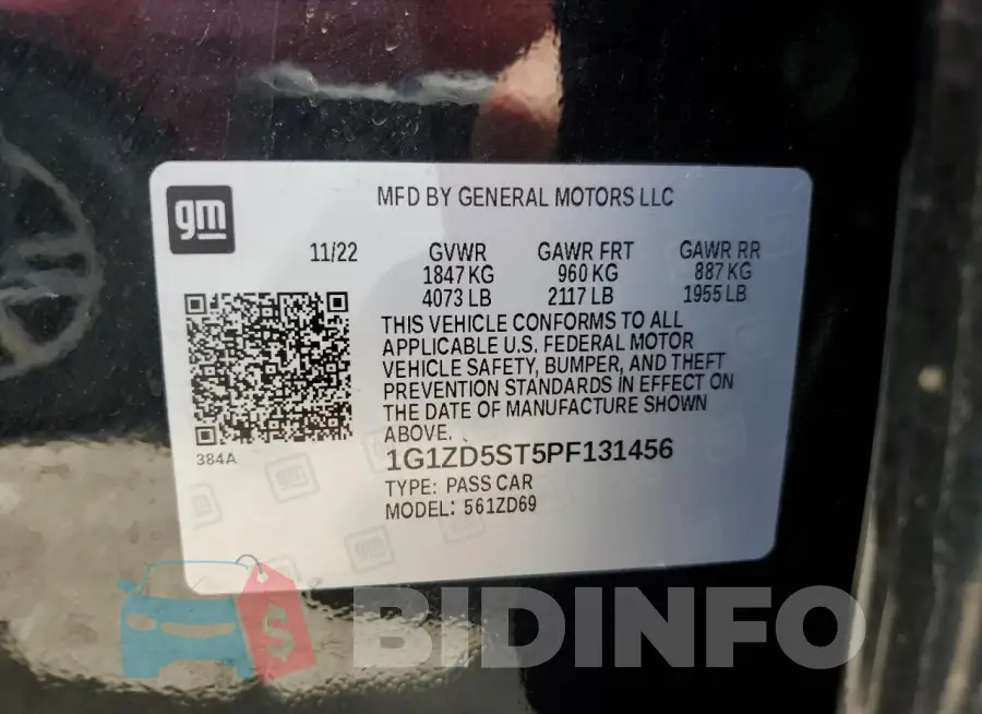 1G1ZD5ST5PF131456 Photo# 12