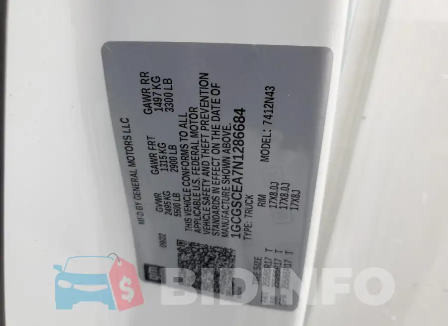 1GCGSCEA7N1286684 Photo# 12