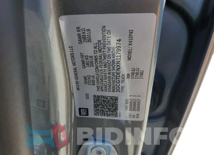 1GCGTDENXN1179974 Photo# 12