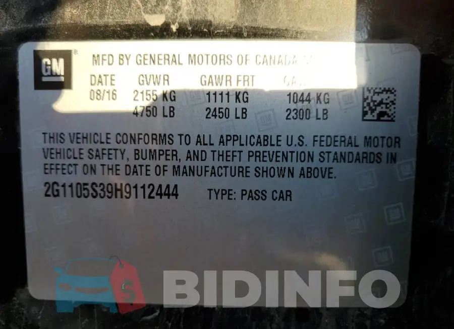 2G1105S39H9112444 Photo# 13