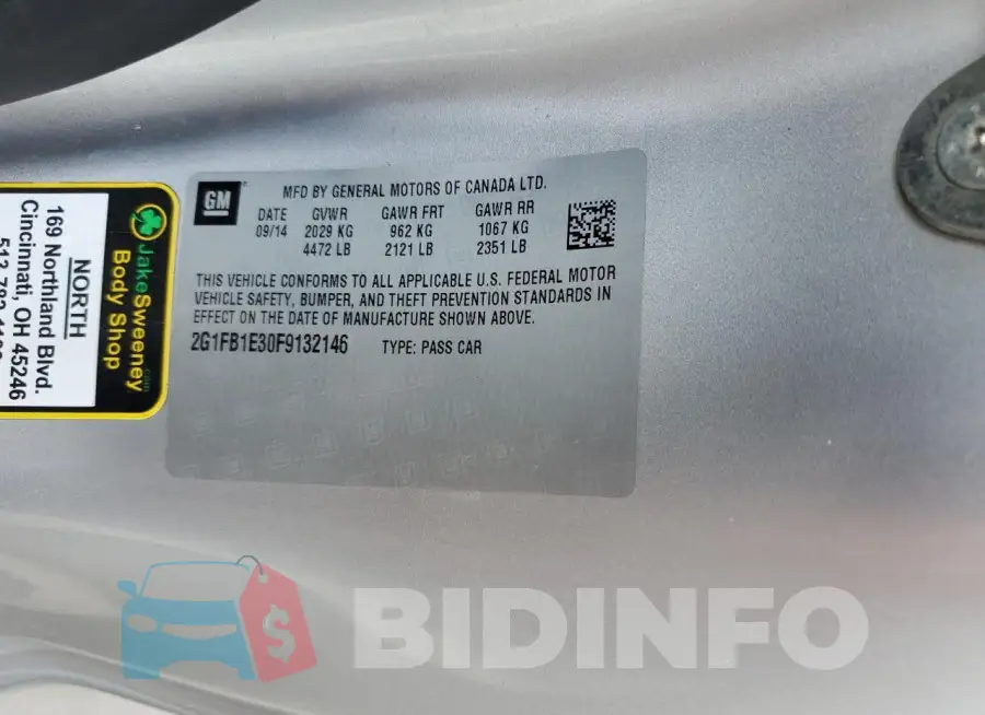 2G1FB1E30F9132146 Photo# 12