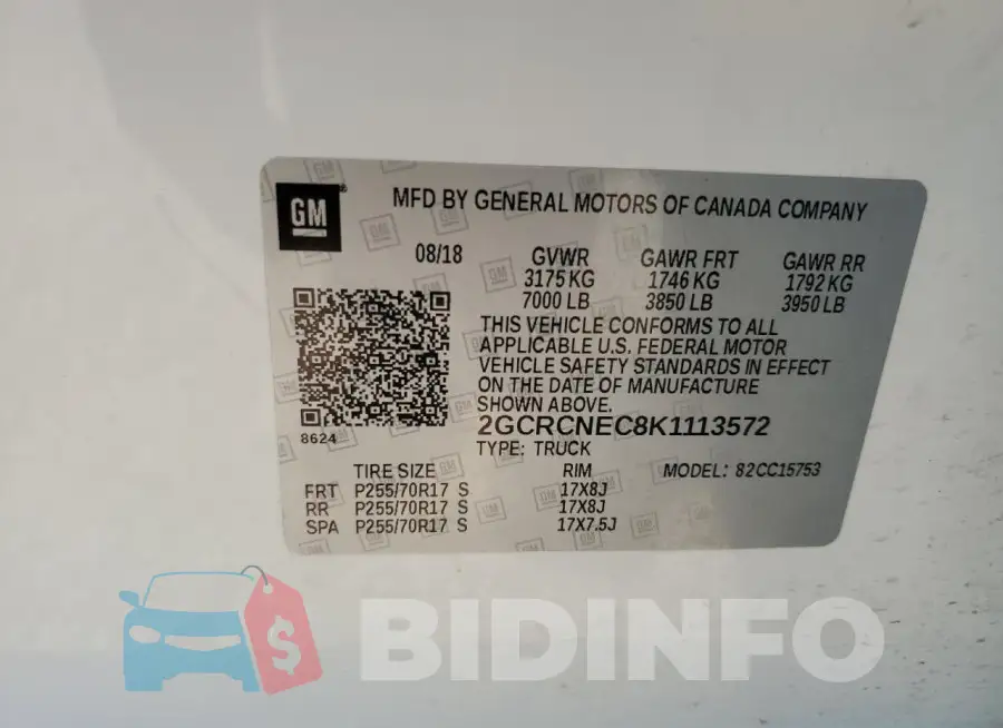 2GCRCNEC8K1113572 Photo# 12