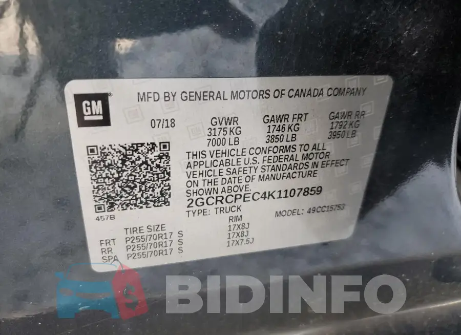 2GCRCPEC4K1107859 Photo# 12