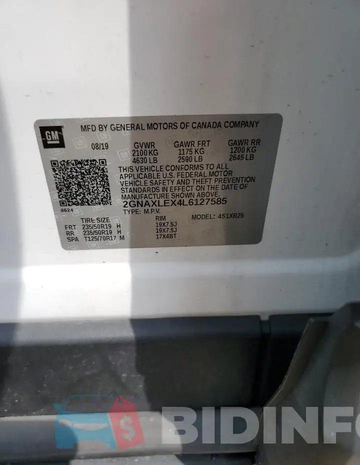2GNAXLEX4L6127585 Photo# 12