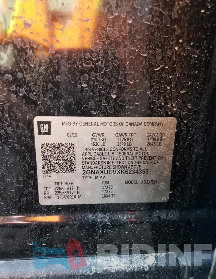 2GNAXUEVXK6234353 Photo# 13