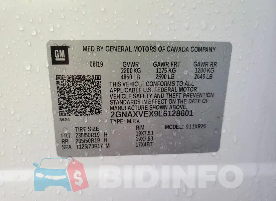 2GNAXVEX9L6128601 Photo# 14