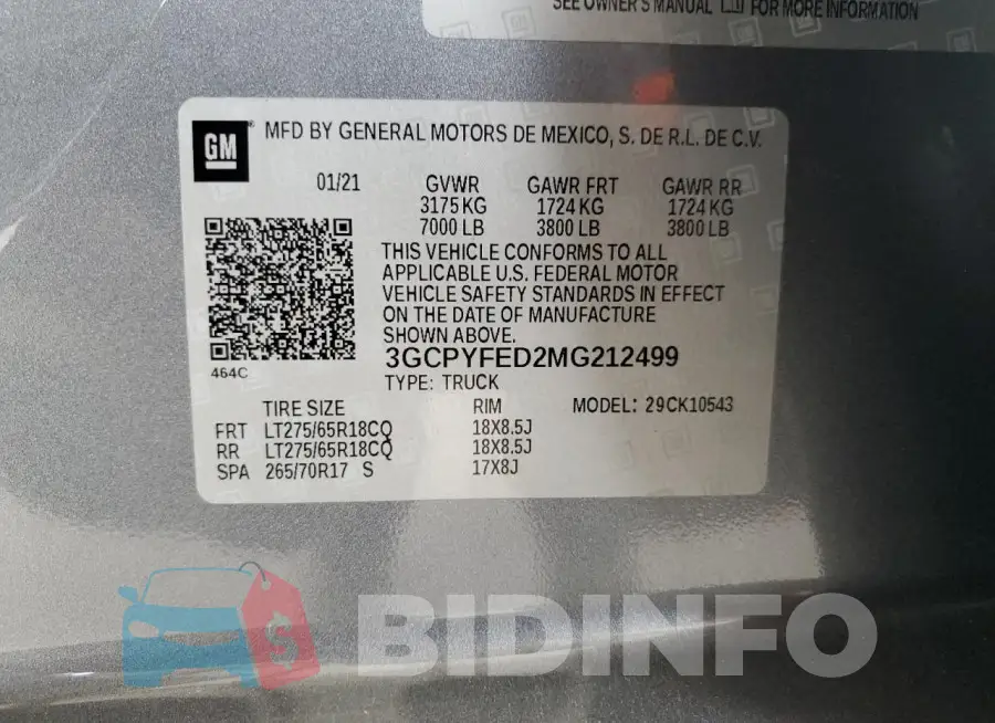3GCPYFED2MG212499 Photo# 12