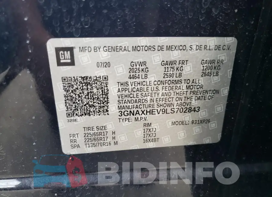 3GNAXHEV9LS702843 Photo# 13