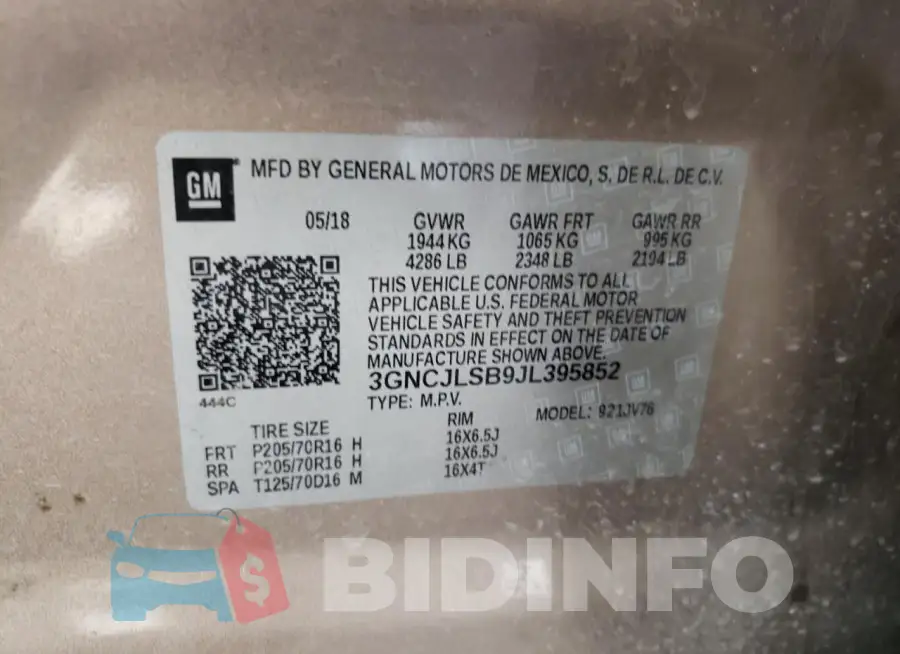 3GNCJLSB9JL395852 Photo# 13
