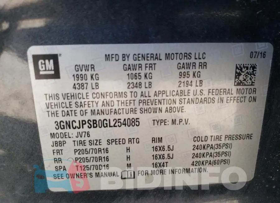 3GNCJPSB0GL254085 Photo# 13