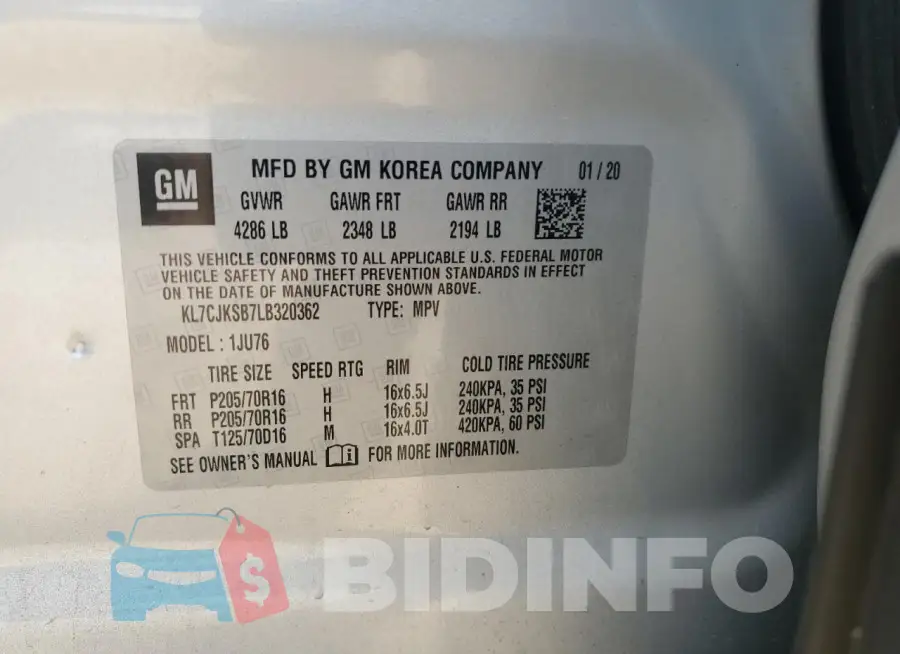 KL7CJKSB7LB320362 Photo# 12