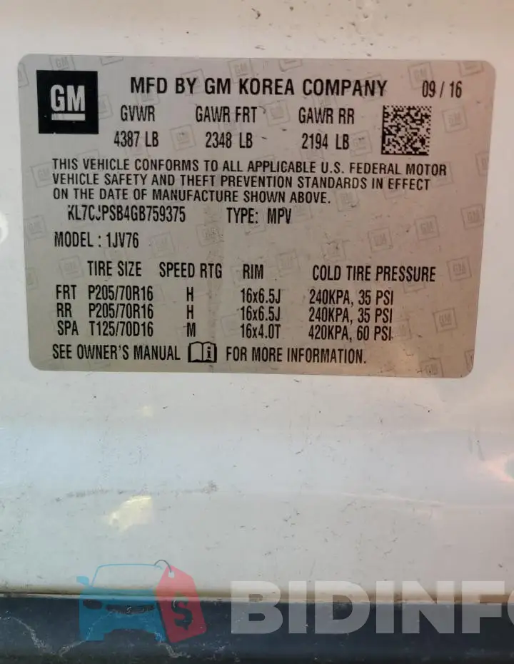 KL7CJPSB4GB759375 Photo# 12