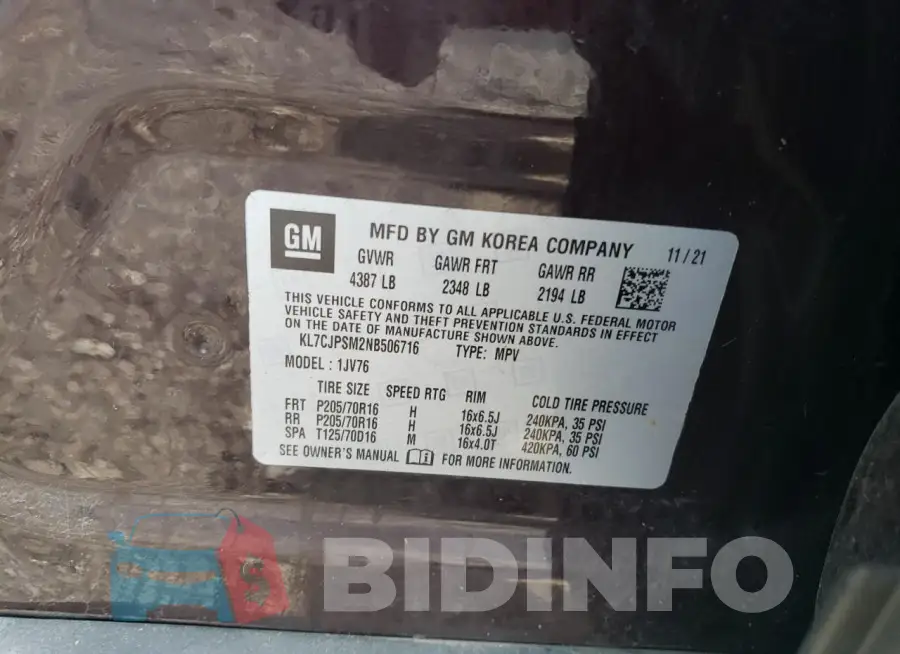 KL7CJPSM2NB506716 Photo# 12