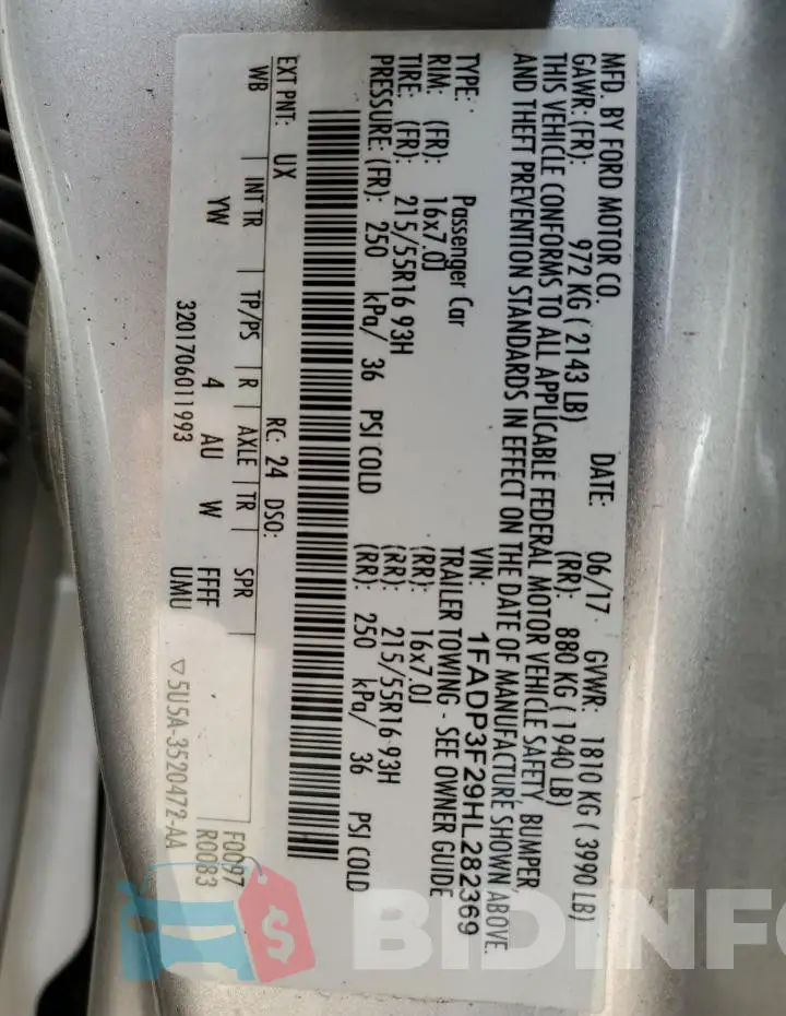 1FADP3F29HL282369 Photo# 12