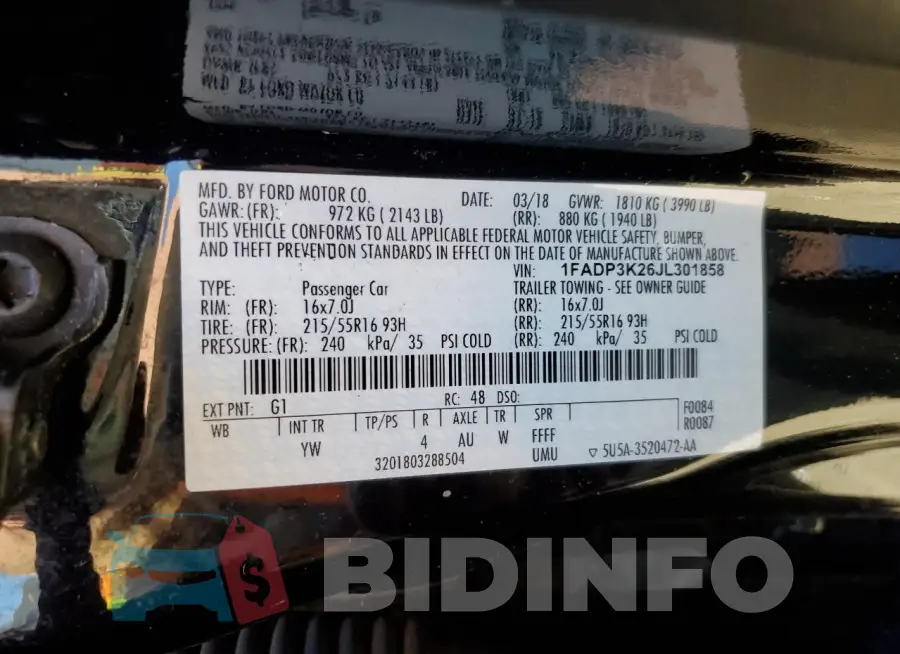 1FADP3K26JL301858 Photo# 12