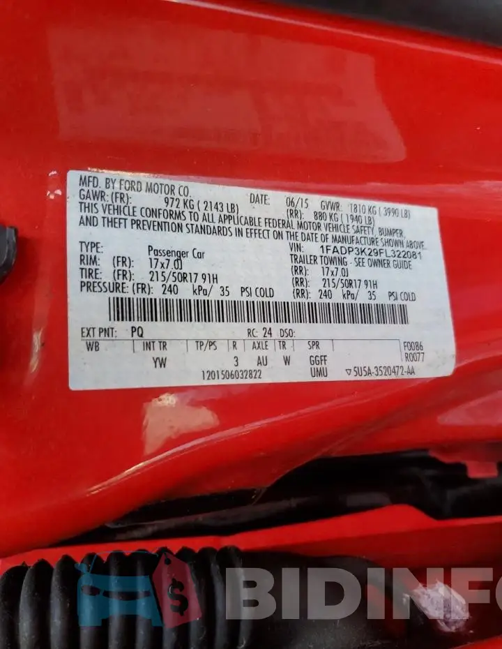 1FADP3K29FL322081 Photo# 13