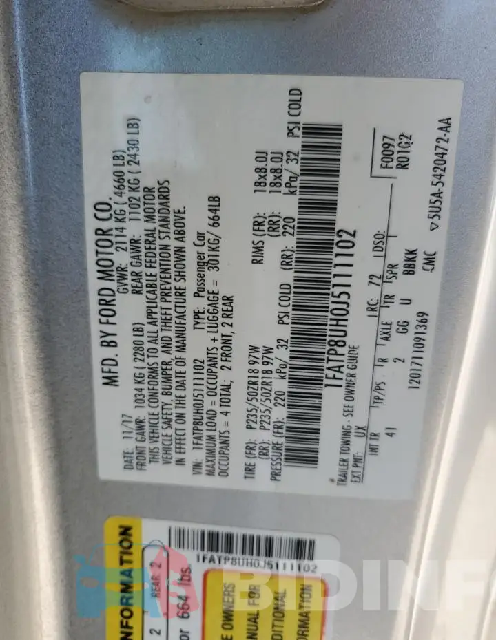 1FATP8UH0J5111102 Photo# 12