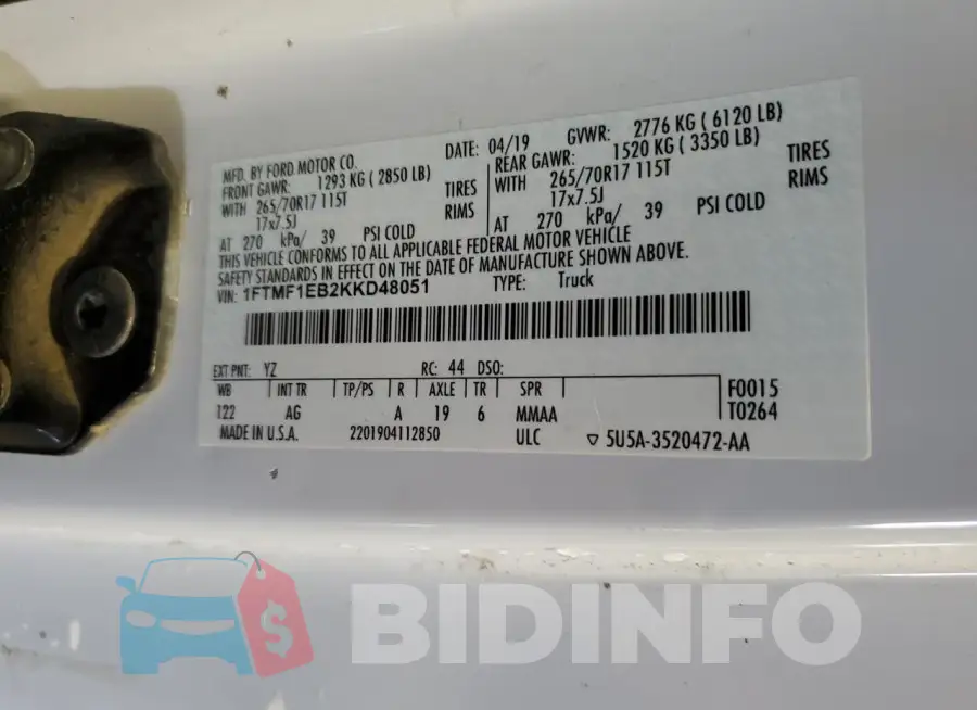 1FTMF1EB2KKD48051 Photo# 12