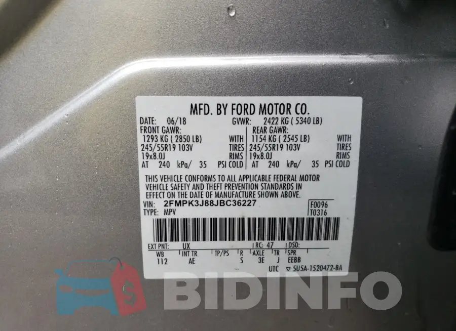 2FMPK3J88JBC36227 Photo# 13