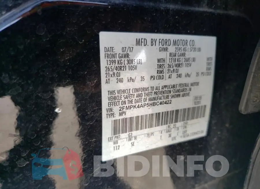 2FMPK4AP5HBC40422 Photo# 13