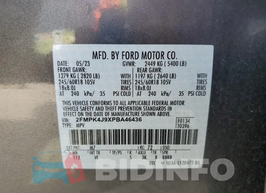 2FMPK4J9XPBA46436 Photo# 12