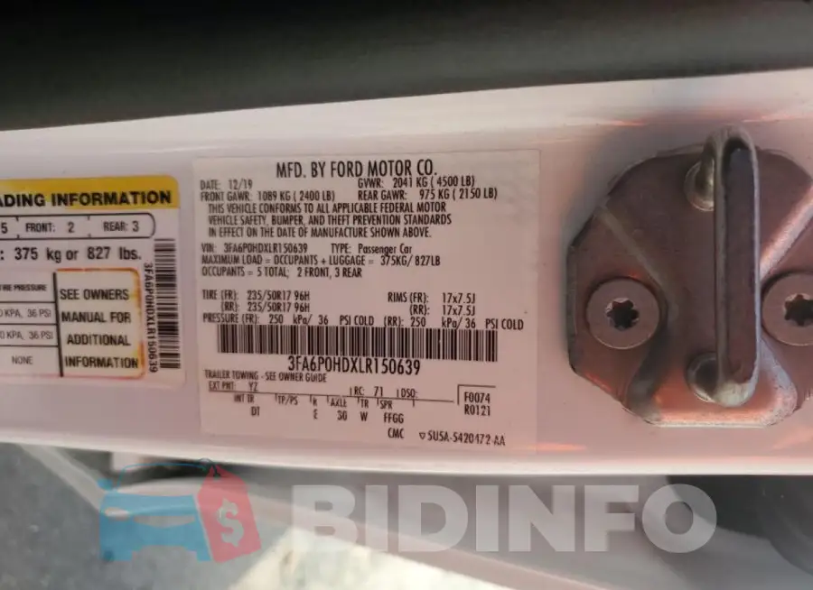 3FA6P0HDXLR150639 Photo# 12