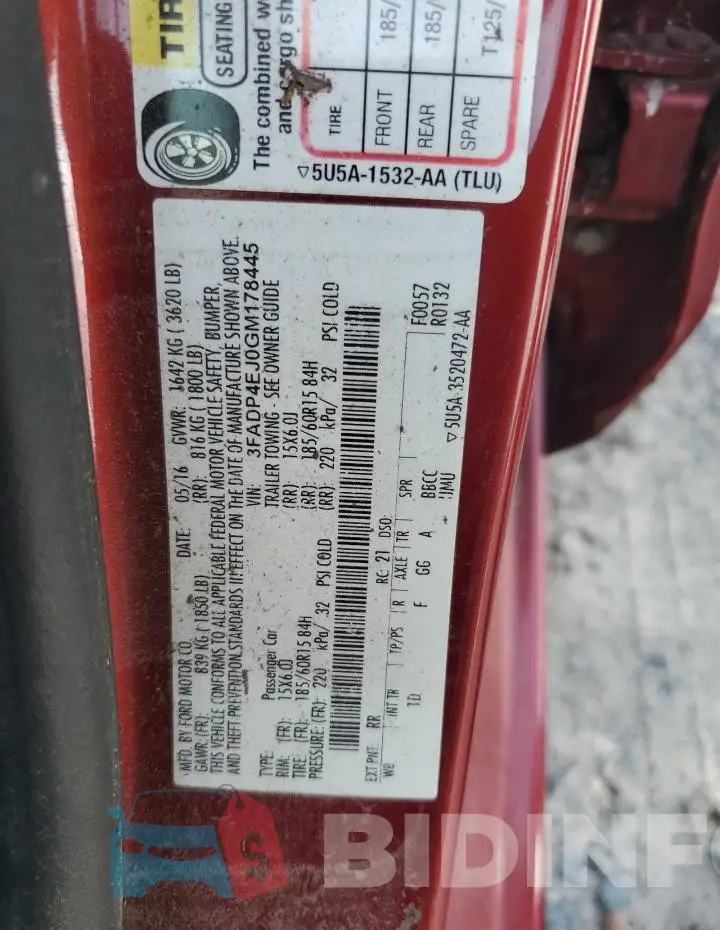 3FADP4EJ0GM178445 Photo# 13