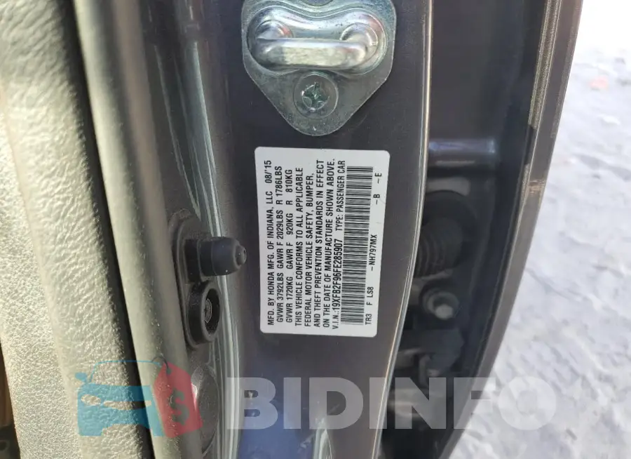 19XFB2F96FE285907 Photo# 12