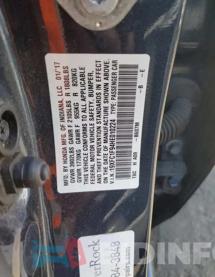 19XFC1F94HE010224 Photo# 12