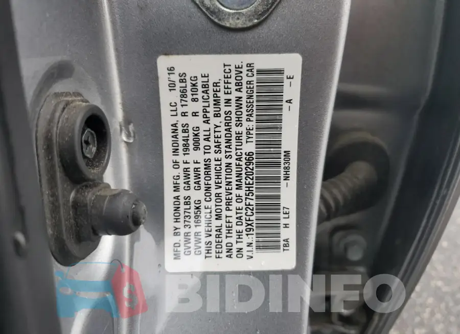 19XFC2F75HE202966 Photo# 12