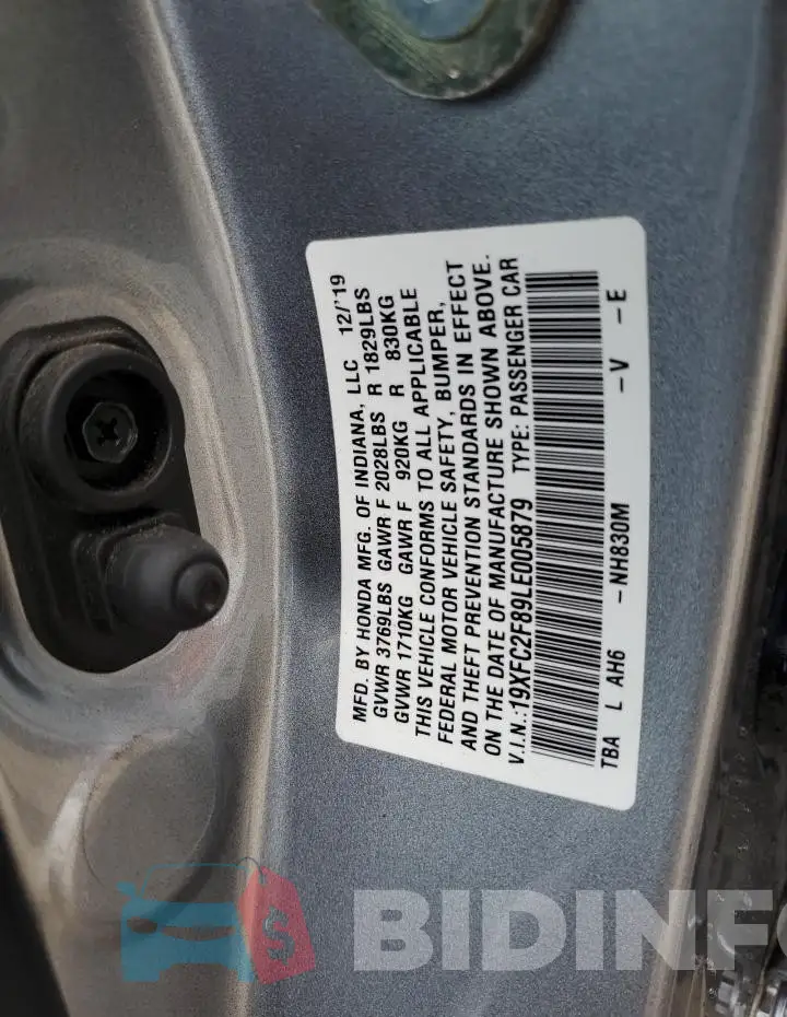 19XFC2F89LE005879 Photo# 13