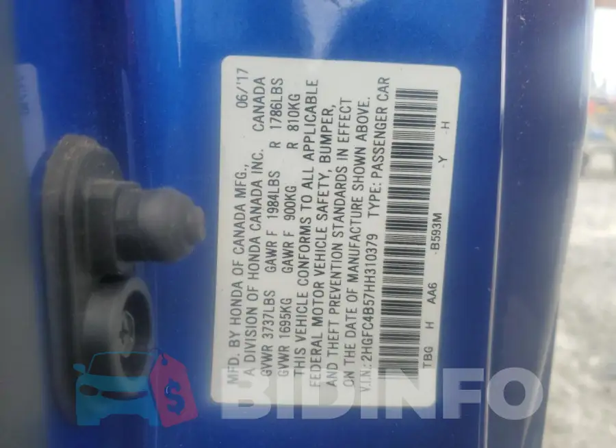 2HGFC4B57HH310379 Photo# 12