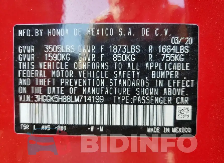 3HGGK5H88LM714199 Photo# 12